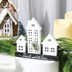 Yousoontic 1 Set White Village Houses Wooden Farmhouse Decorations Home Sweet Tabletop Decor Sign for welcome Centerpieces House Warming Gifts New Home Couple Yousoontic 1 Set White Village Houses Wooden Farmhouse Decorations Home Sweet Tabletop Decor Sign for welcome Centerpieces House Warming Gifts New Home Couple