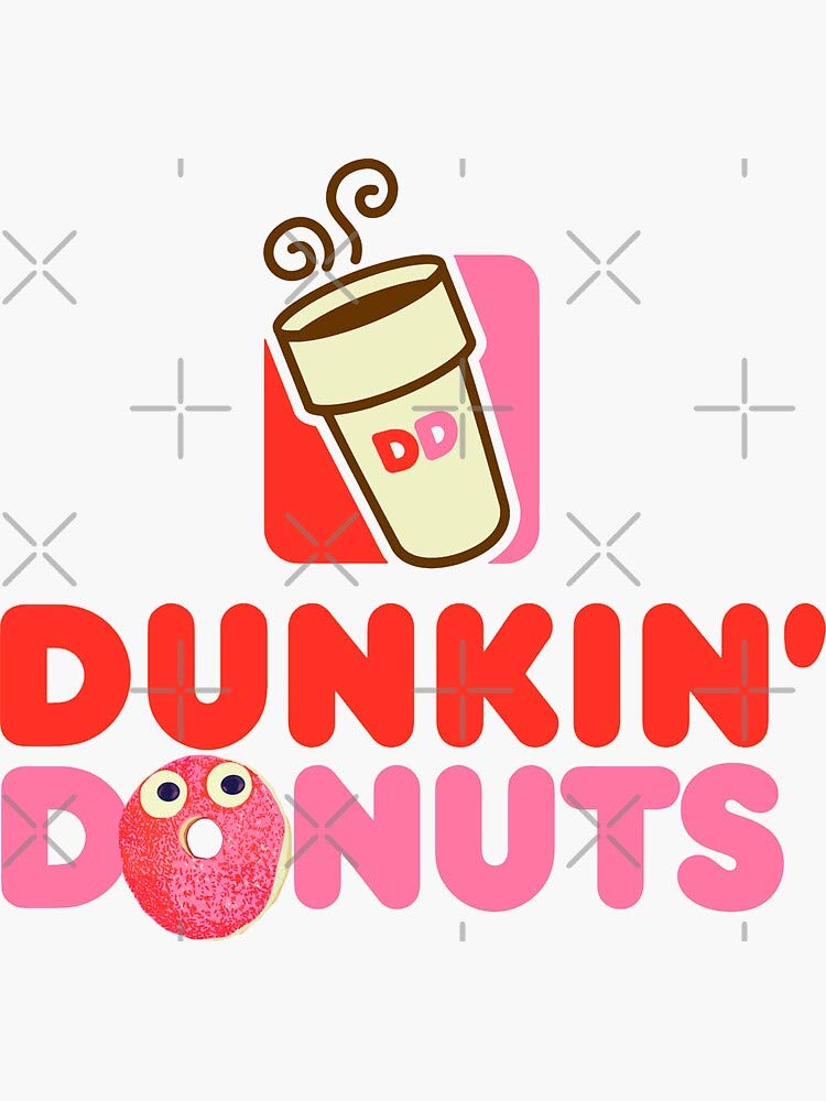 Pink Logo Dunkin Donuts Sticker - Sticker Graphic -Stickers for Hydroflask Water Bottles Laptop Computer Skateboard, Waterproof Decal Stickers