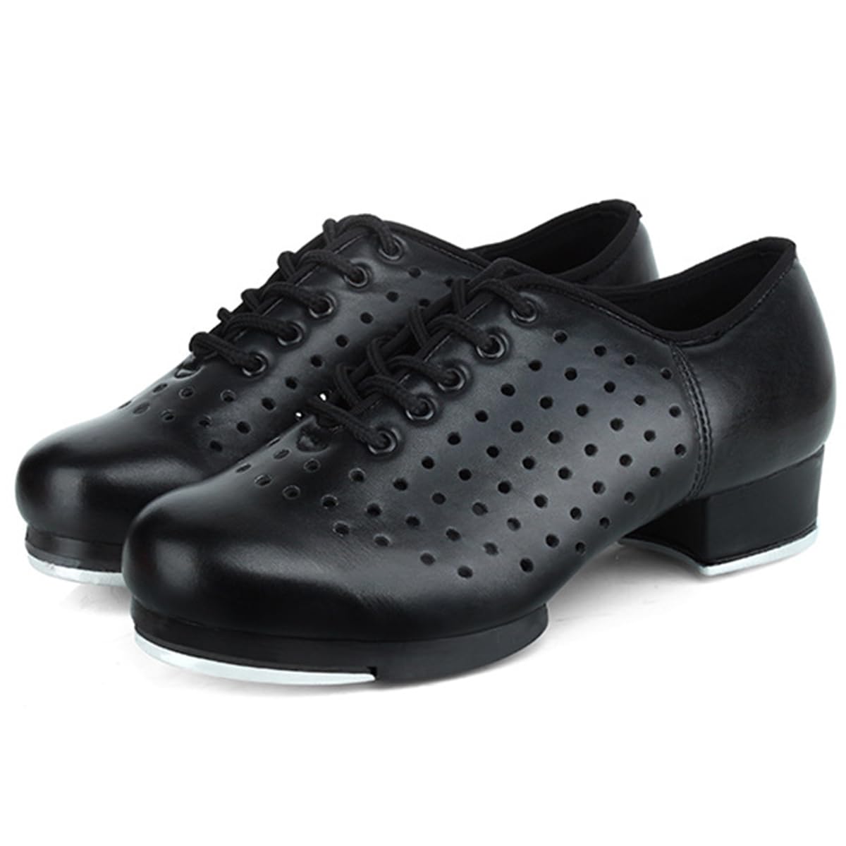 Mujer Zapatos de Entrenamiento de Claque Cordones Zapatos de claqué de Cuero Transpirable para formación de Rendimiento Profesores