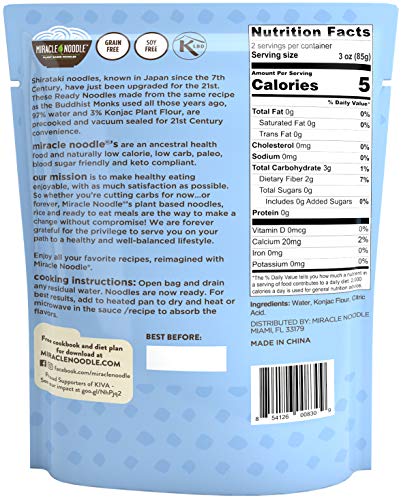 Miracle Noodle Shirataki Spaghetti Noodles, Ready To Eat Konjac Noodles - Keto Friendly, Paleo, Vegan, Gluten Free, Low Carb, Low Calorie, Soy Free, S - 7 Ounce (Pack of 6)