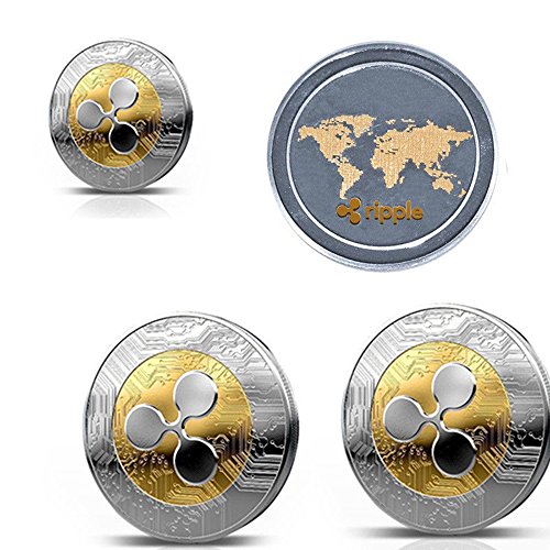 SMTHOME 1 Stück Ripple Coin XRP Crypto Gedenkmünzen zum Sammeln, zweifarbige Jubiläumsmünzen aus Gold und Silber mit Schachtel
