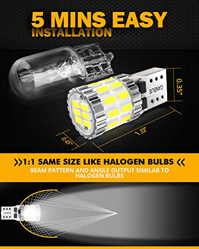 Image of Auxbeam B1 Series 194 LED Bulbs 6500k White 168 2825 T10 W5W Bulbs
