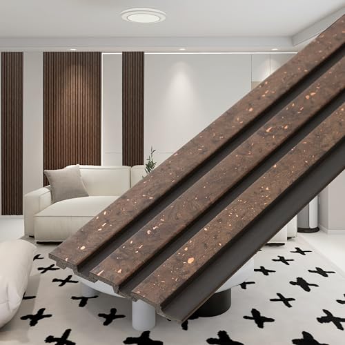 Image of Plantex Wall Panels /Louvers Panel for Wall 8 Feet /Charcoal Panel for Interior Wall Decor /3D Wall Panel - Pack of 7 Covers - 21 Sq. Ft, Size-5 Inch x 8 Feet (Cocoa Wooden)