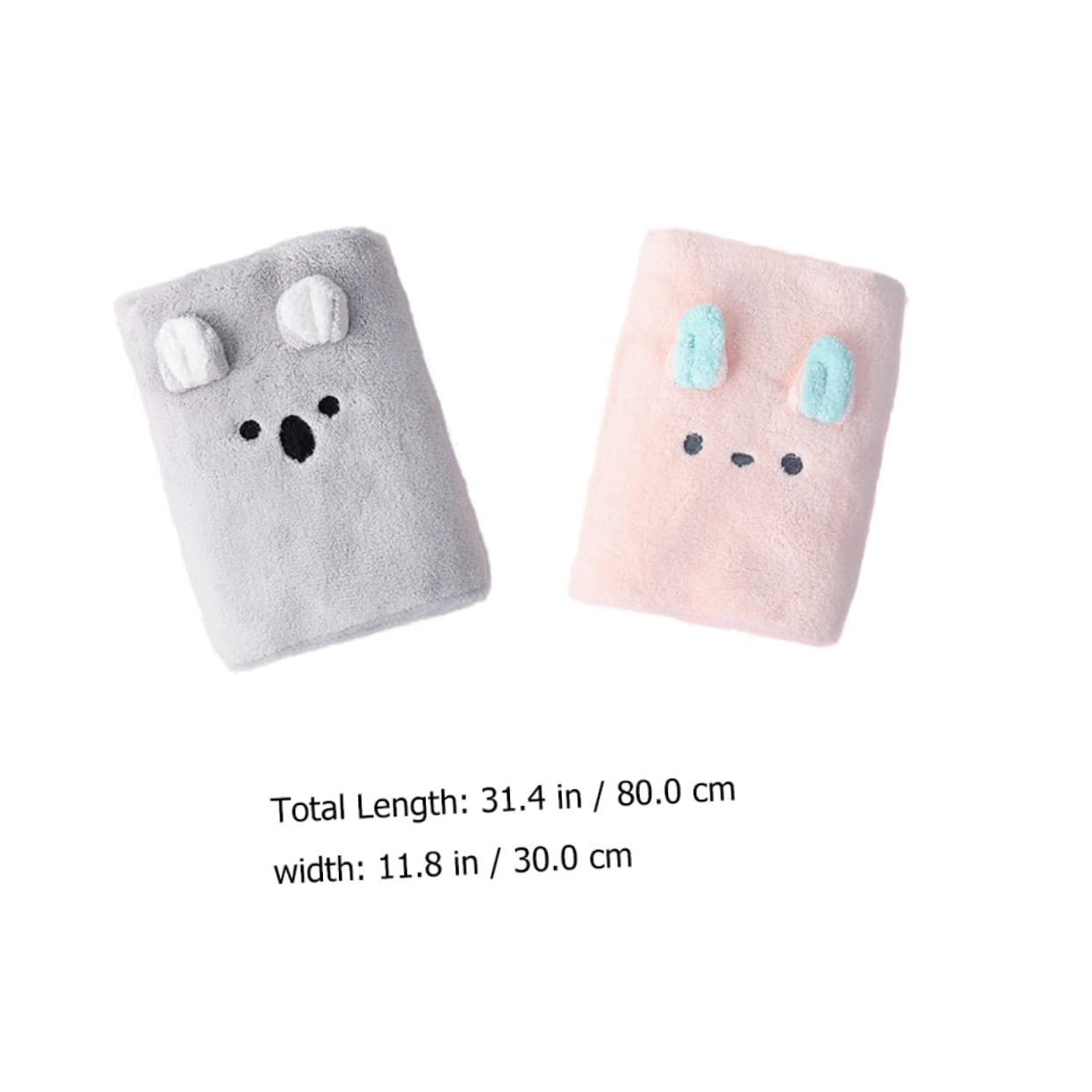 GOOHOCHY Bath Shower Hair Dry Towel Absorbent Fast Drying Hair Wrap Turban Cartoon Bear Rabbit Design (Grey)