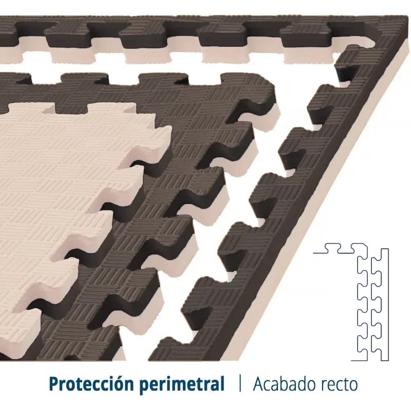 Artatami® Suelo Tatami Puzzle 1x1x20 mm Losetas Gran Formato XL Gimnasios Fitness Pilates Yoga Superficie Agarre