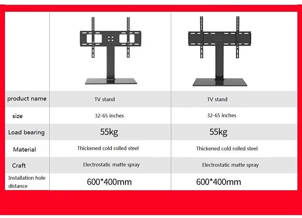 Supporti per TV Supporti da Parete per TV Fisse Piatte E Curve Staffe con Base in Vetro Supporto Universale da Tavolo per TV per La Maggior Parte dei Modelli da 32 A 65 Pollici, Ne