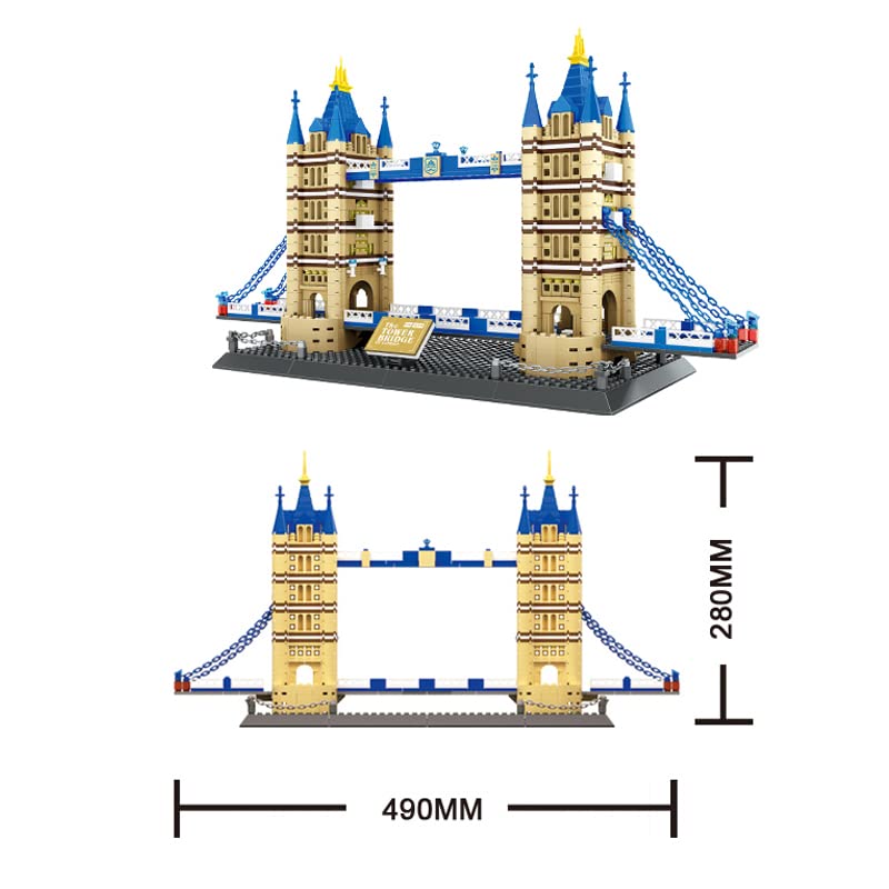 Image of Ultimate Tower Bridge London Model - Mini Bricks Set with Manual and Brick Separator Tool - Educational DIY Construction Kit for All Ages - Fun and Engaging Landmark Replica!