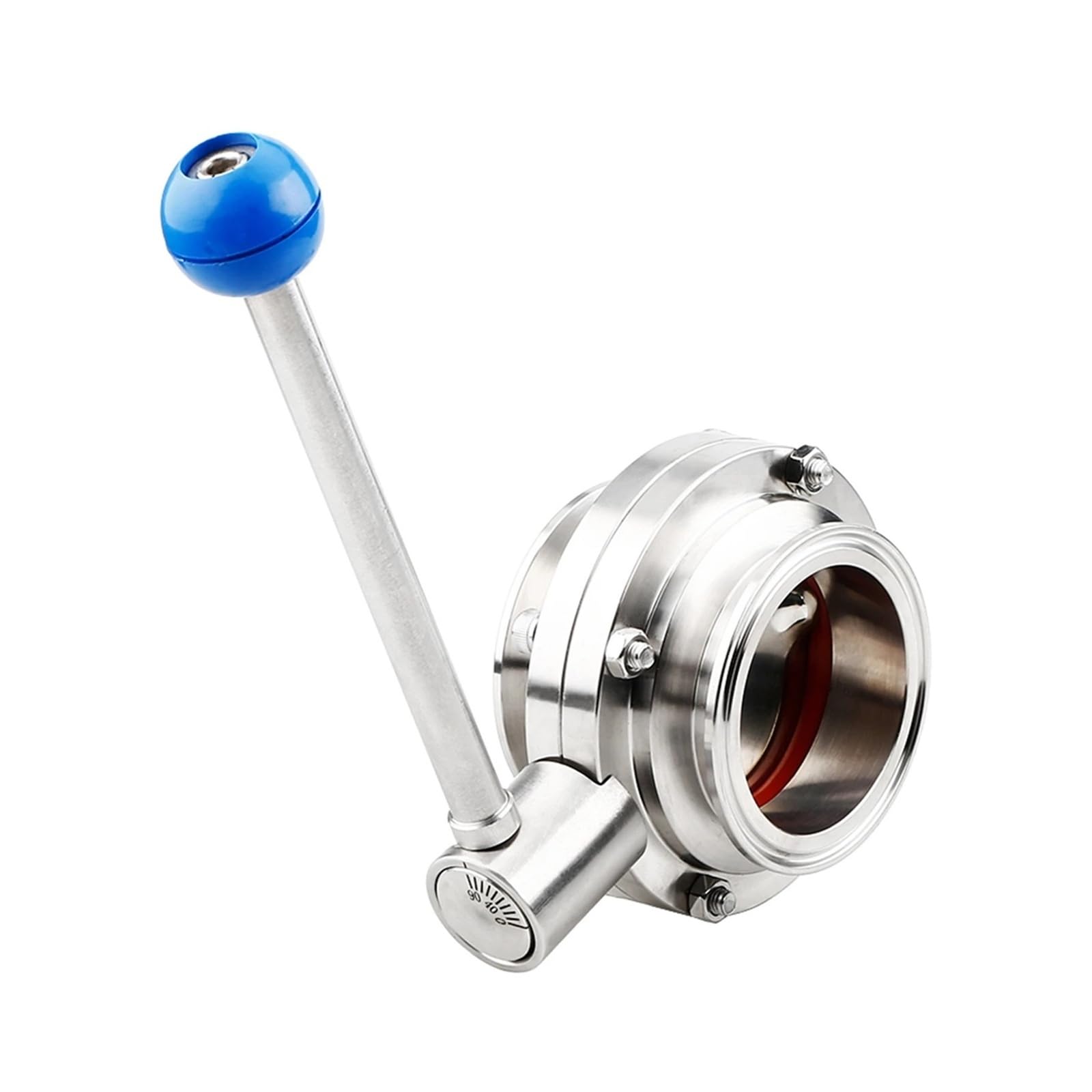4" Stainless Steel 304 Butterfly Valve Calibration Tri Clamp 119mm(Φ‌102 Tri Clamp OD 119mm)