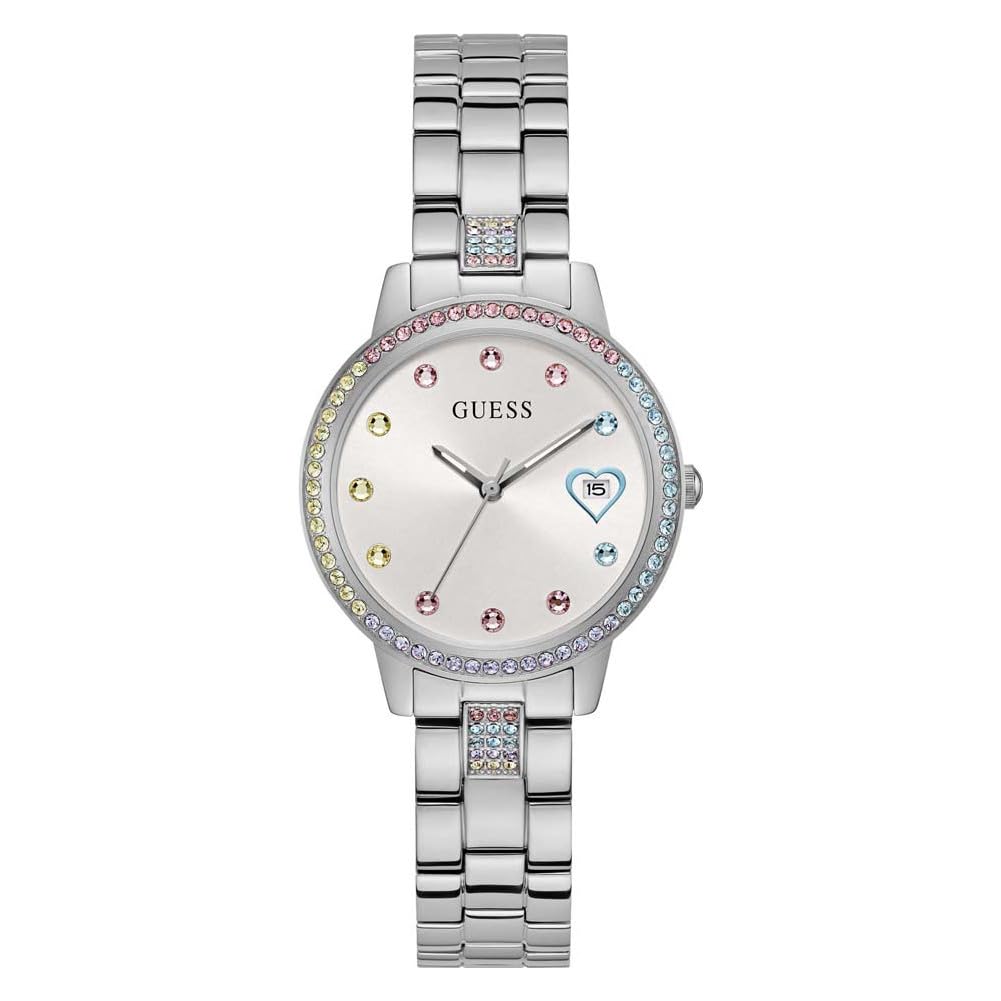 GUESS Women's 34mm Watch - Rose Gold Tone Bracelet White Dial Rose Gold Tone Case-image-19