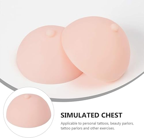 Miniatura 5 de EXCEART Practica la piel de silicona placa de pecho pechos falsos Mastectomía Prótesis Molde de pecho de silicona 3D Tatuaje de pecho Herramienta