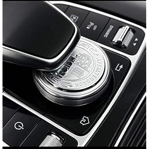 MAXDOOL Car Metal Modified Center Console Multimedia Control Button Knob Trims Cover Emblems Stickers Compatible with Mercedes Benz AMG A B E CLA GLE ML GL Class (47mm Knob) Cover