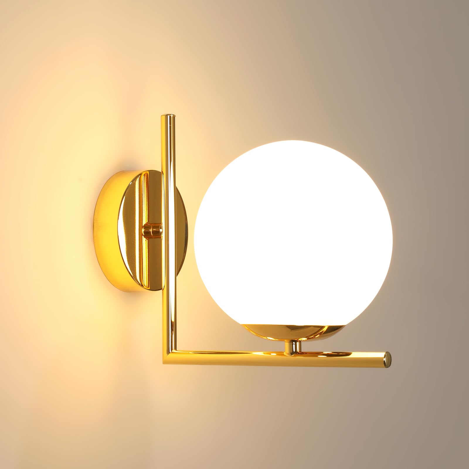 DELIPOP Indoor Wall Lights Indoor, E27 Gold Wall Lamp for Living Room