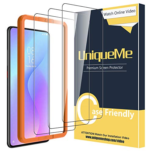 UniqueMe [3 Pezzi] Pellicola Protettiva per Xiaomi Mi 9T / Mi 9T PRO con Lo Strumento di Installazione, 9H Vetro Temperato Mi 9T / 9T PRO Ultra Resistente con Un Perfetto Servizio Post-Vendita.