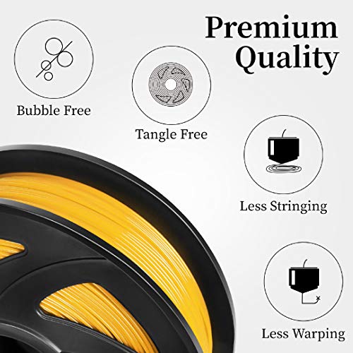 Image of Ender 1.75mm PETG 3D Printer Filament-1KG Spool(2.2lbs), Diameter Accuracy + /- 0.03mm,Smooth Printing Filament, P-PETG-1kg-Yellow