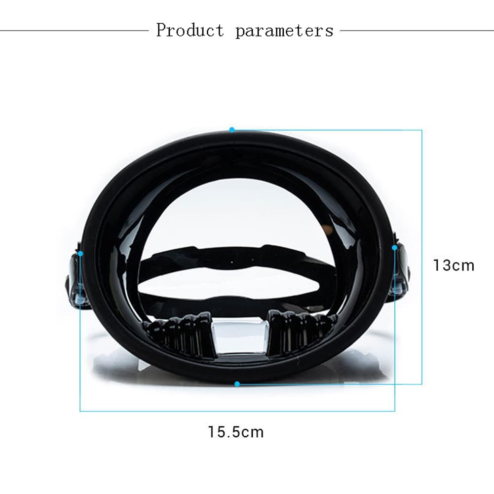 Lunettes de plongée Lunettes de plongée panoramiques à grand champ Masque étanche en silicone antibuée Lentille de protection UV antibuée Prise étanche Masque d'angle de vision à 180° Convient au