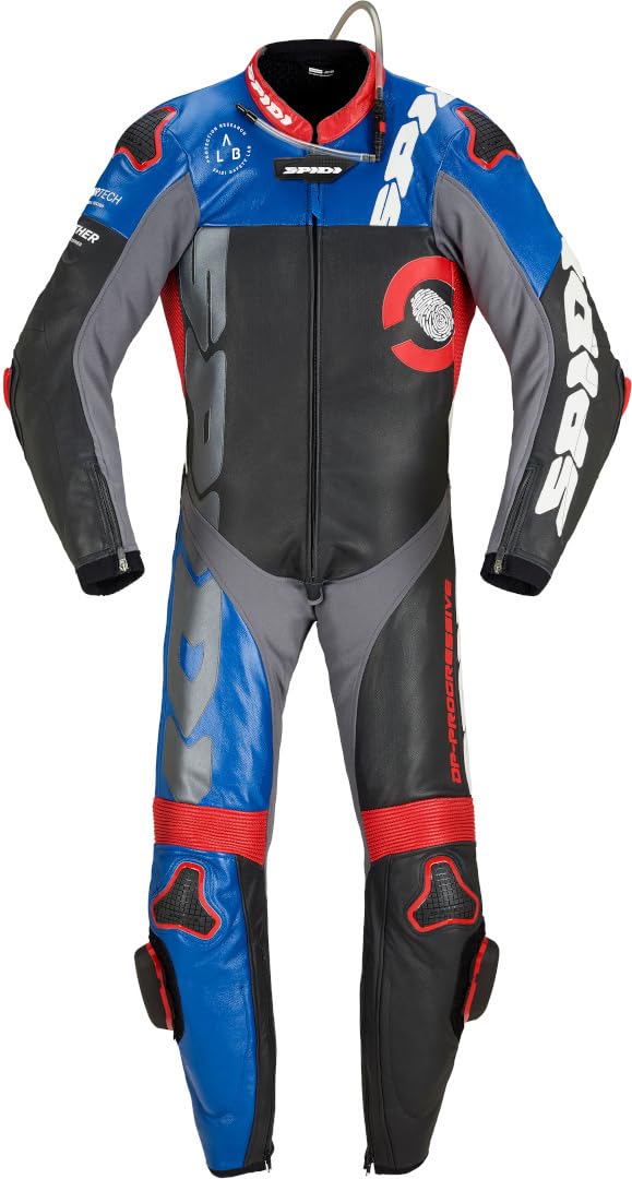 Spidi DP-Progressive Perforated Pro Jednoczęściowy skórzany kombinezon motocyklowy, czerwony/czarny, 58