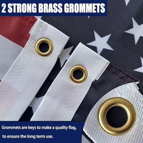 Drapeau américain extérieur grand format double face nylon vent fort - 7