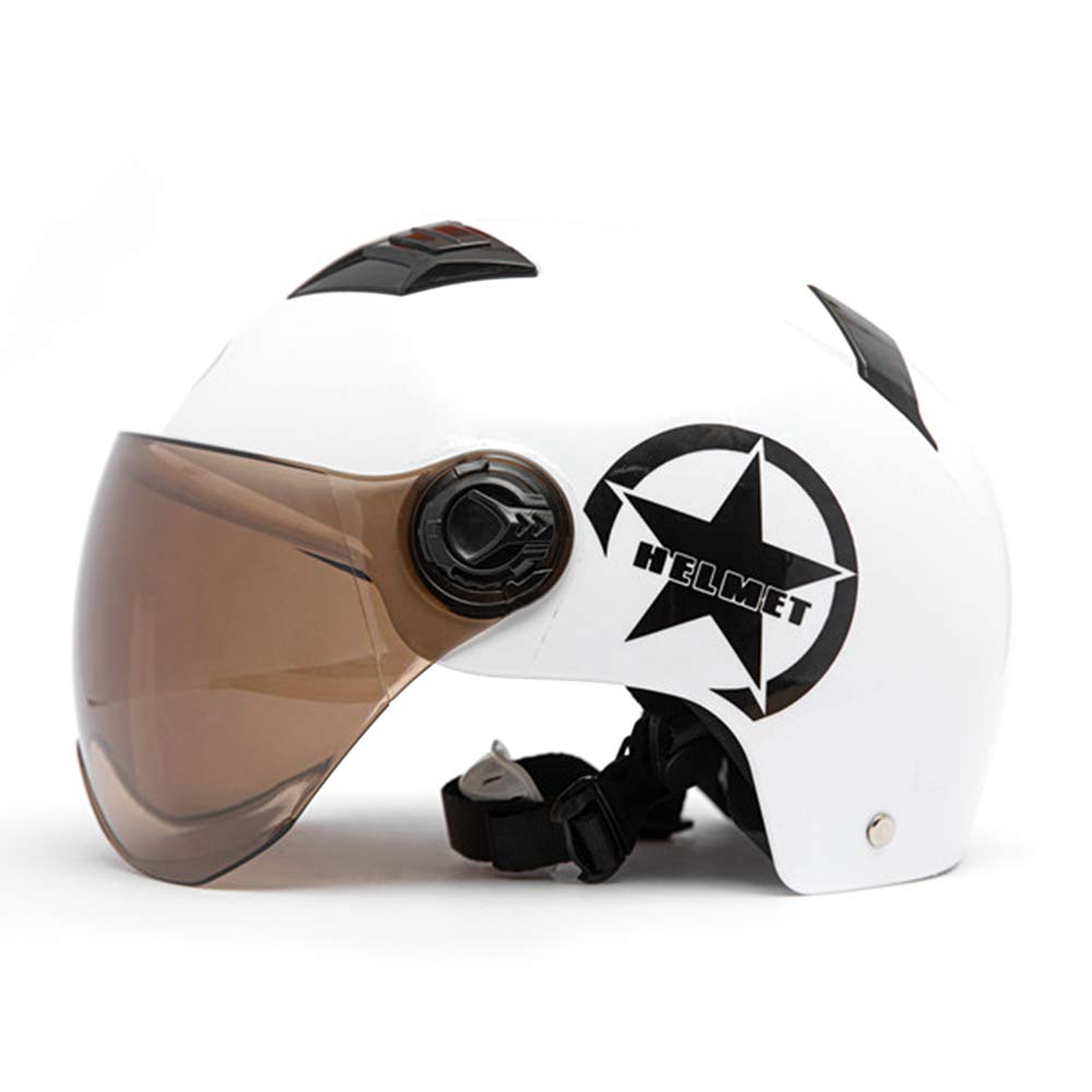 Matybobe Kask motocyklowy półotwarty, regulowany rozmiar, wyposażenie ochronne, kask na głowę, uniseks, biały