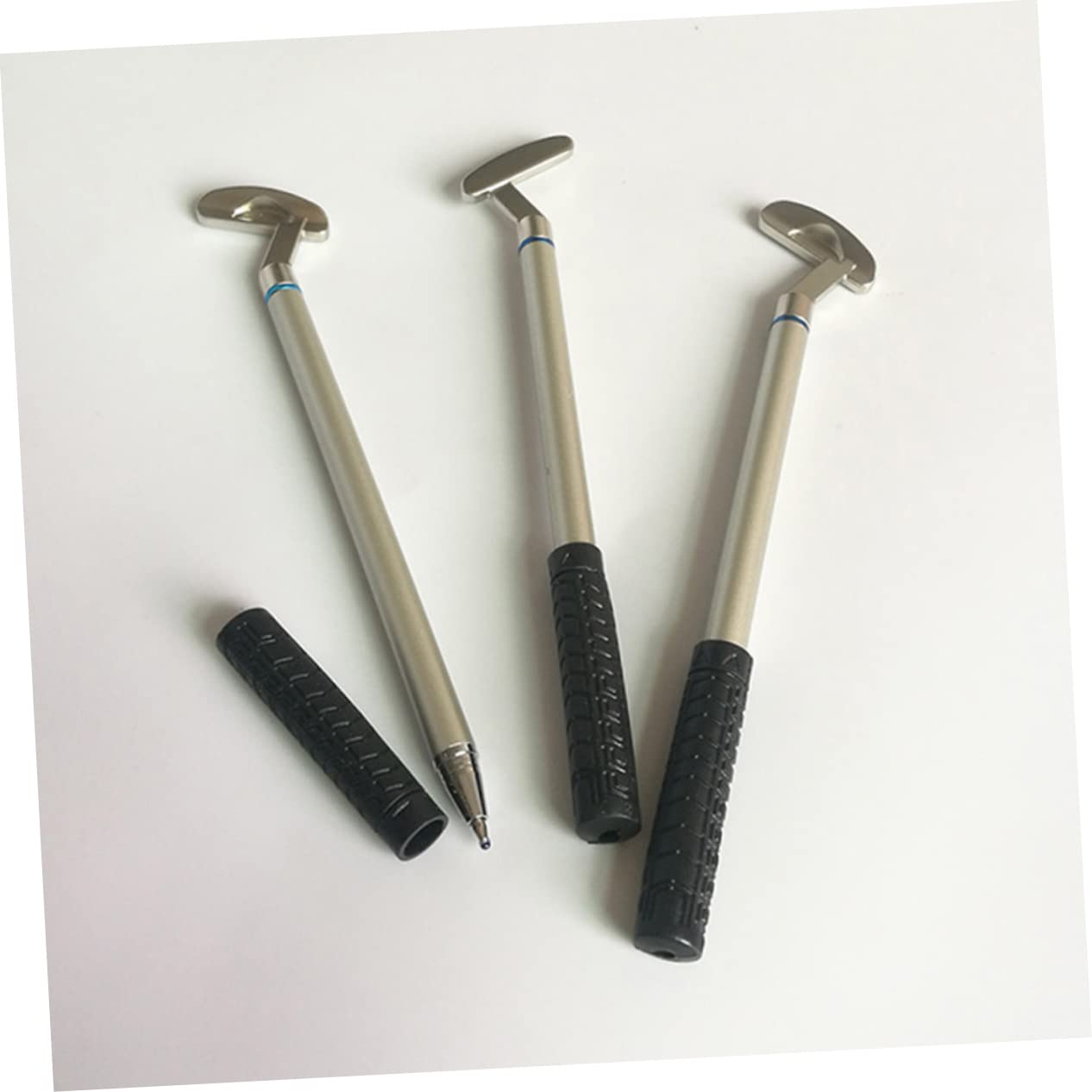 DOITOOL 2 Set Penne Scrivania Miniatura Penne Decorative Metallo Golf Con E Blu Accessori Ufficio Resistenti Per Appassionati Golf E Decorazione Desktop 8 * 2
