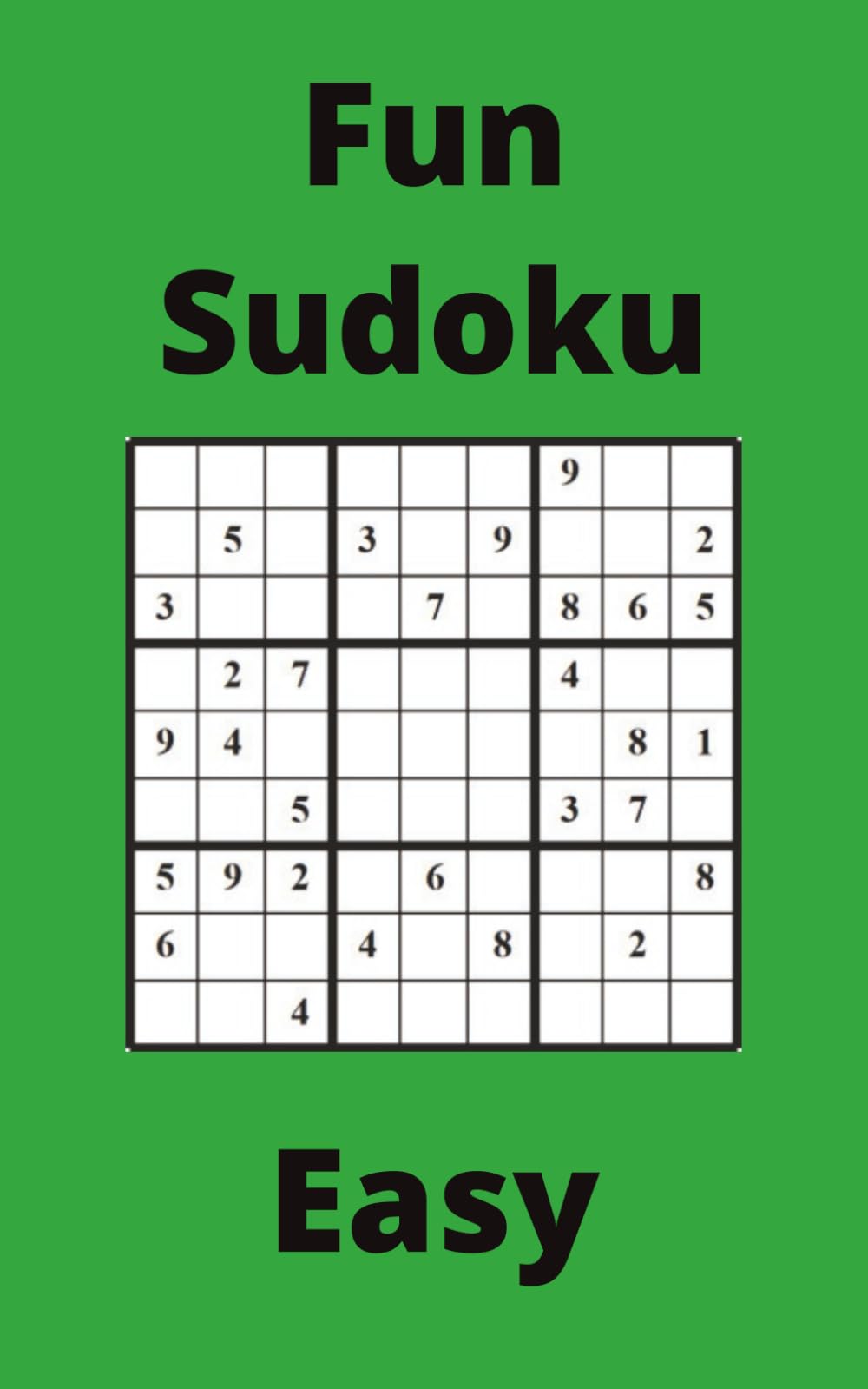 Green Fun Sudoku Book, 9x9 Puzzles, 300 Pages, 5x8, Easy