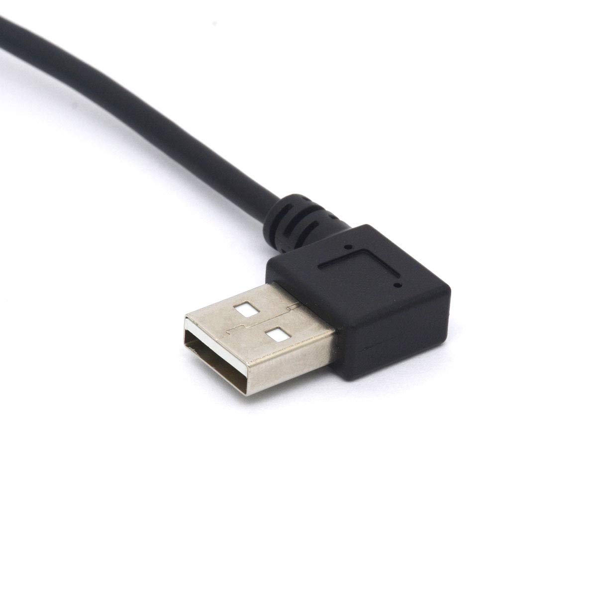 USB-Splitterkabel 90 Grad Links – 1x Stecker Auf 2x Buchsen, Daten & Laden, 40 Cm, Für PC & Externe Geräte