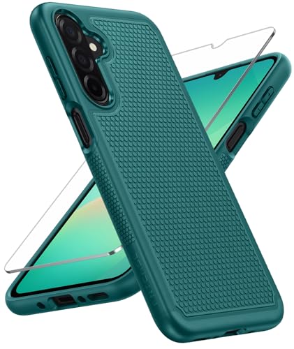 Image of FNTCASE for Samsung Galaxy A26-5G Case: Dual Layer Protective Heavy Duty Cell Phone Cover Shockproof Rugged with Non Slip Textured Back - Military Protection Bumper Tough - 2025, 6.7 inch (Green)