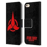 Sistema de cierre magnético Head Case Designs Licenciado Oficialmente Star Trek Discovery Klingon Insignias Carcasa de Cuero Tipo Libro Compatible con Apple iPhone 6 / iPhone 6s