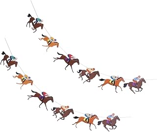 Vaguelly 2pcs Horse Racing Banner Garland Creative Streamers for Horse Racing Party Decorations for Birthdays Showers Nurs...