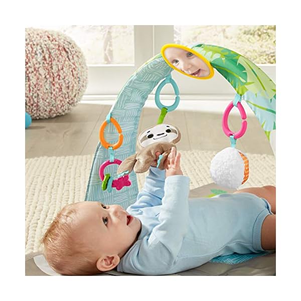 Fisher-Price GNB52 - Faultier Spieldecke mit 6 Sinnes Spielzeugen, für den Gebrauch ab der Geburt – Bild 10