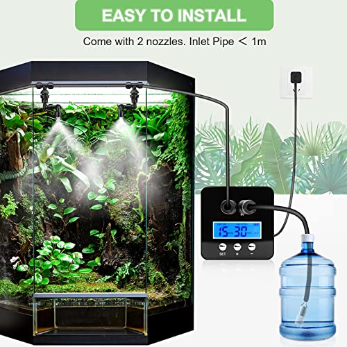 Alldeer Reptile Humidifier, Misting System for Reptile Terrariums, Automatic Reptile Mister with Timer, Adjustable 360… - Image 4