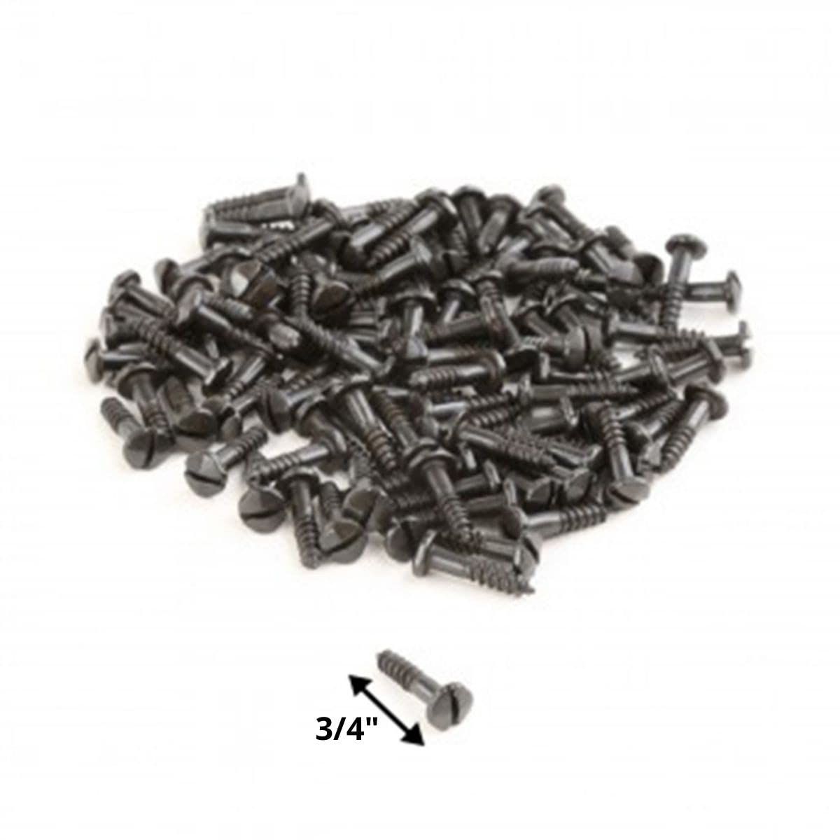 Renovators Supply Manufacturing Slotted Pyramid Head Screws 3/4 in. Steel Black Screws Pack of 100 Pieces
