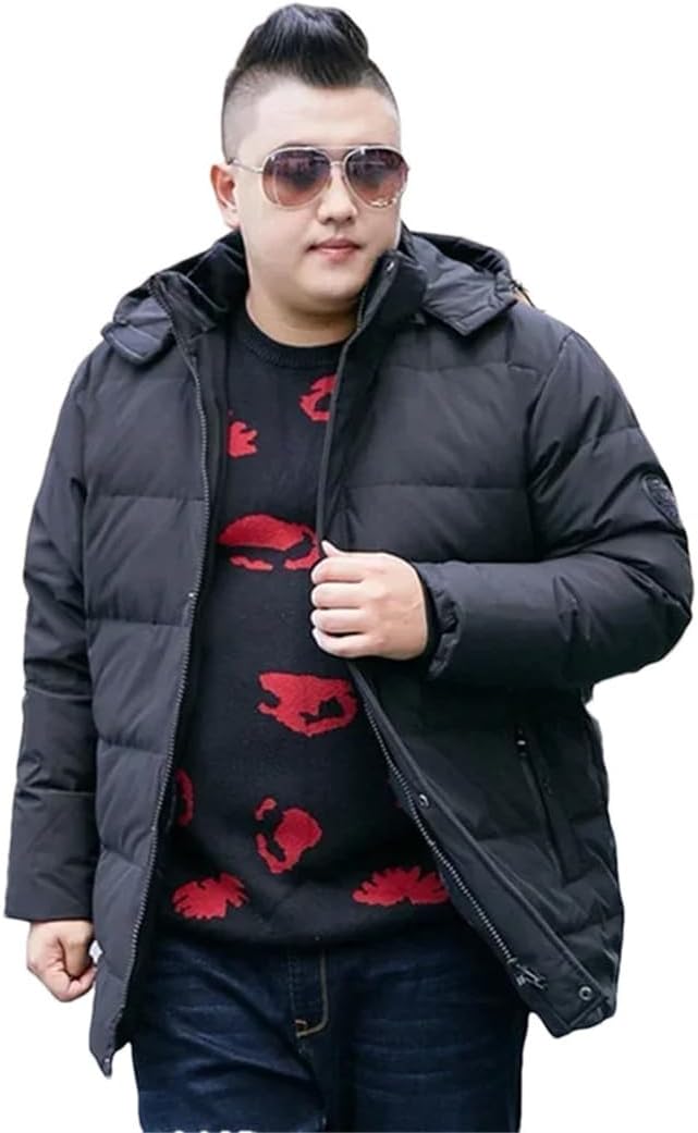 Men's Winter Hooded Down Jacket Oversized Lightweight Down Jacket Warm Thick Puffer Coat