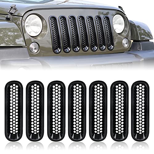 Buy MOTAFAR JK Grill Inserts, Front Mesh Grille Cover Guard Self