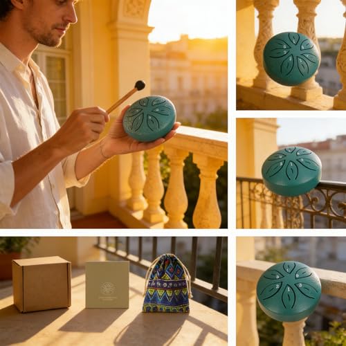 Tambor de lengüetas de acero 11 tonos pequeño con accesorios miniatura 3