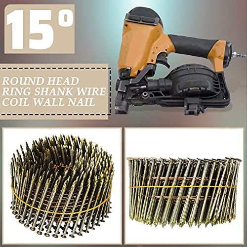 Hotop HOTOP-WIRE COLLATED -35 3600 Count Siding Nails, 15-Degree Wire Collated Coil Ring Shank Nails thumb #5