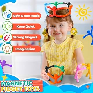 Magnetic Travel Toys Easter Basket Stuffers for Toddler Kids, Fidget Toys Airplane Car Travel Activities Essential,Road Trip ‌Sensory Toy Magnet People Men,Gifts Toys for 3 4 5 6 7 8 Year Old -5PCS