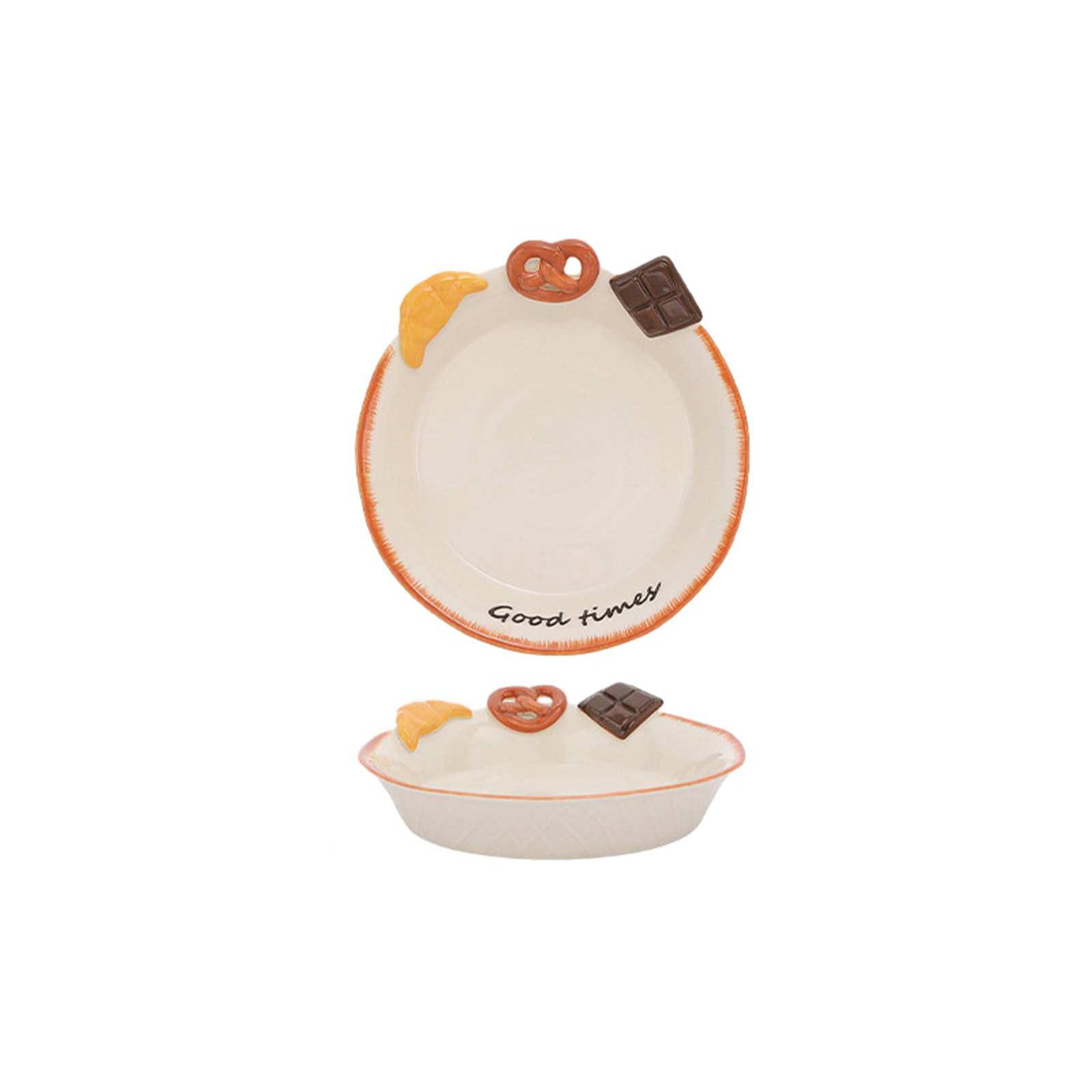 Vaisselle en céramique émaillée pour pain ou eau salée - Assiette de 20,3 cm