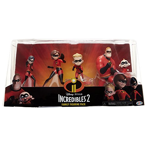 The Incredibles 2, 5 Piece Family Figure Set Comes With (Mr./Mrs. Incredible, Violet, Dash, Jack Jack) #TOP3