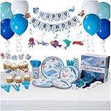 Under the Sea Party Decorations - All-in-One 176 Pcs Ocean Birthday Decorations for 16 Kids –...