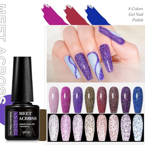 Set de Esmaltes en Gel Reflectantes Glitter 8 Colores miniatura 4