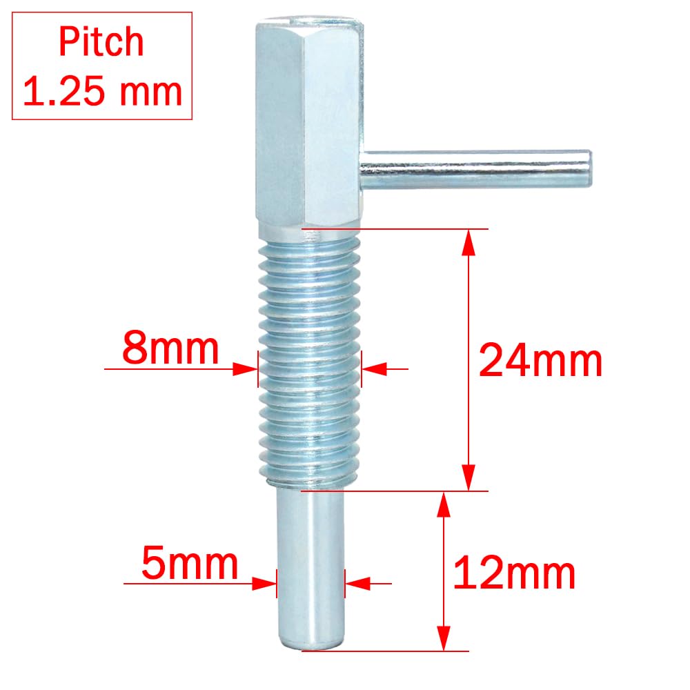 AUZHU- PTH - Metric- Steel Galvanised Indexing plungers Locking plungers with Rest Position Spring plungers Locating plungers Dowels Positioning Elements Wheel Bolts Size: M8 mm - Pitch 1.25 mm