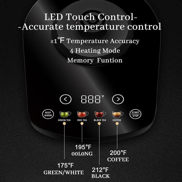 Tetera Eléctrica SEEDEEM 1L Acero Inoxidable Plateada miniatura 2