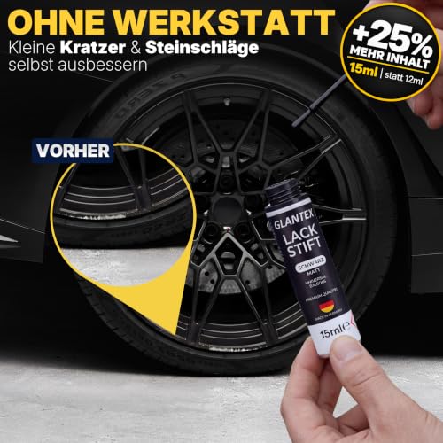 Lackstift Schwarz Matt 15ml RAL 9005 Matt für Felgen, Lackstift für Auto – Ansicht 2