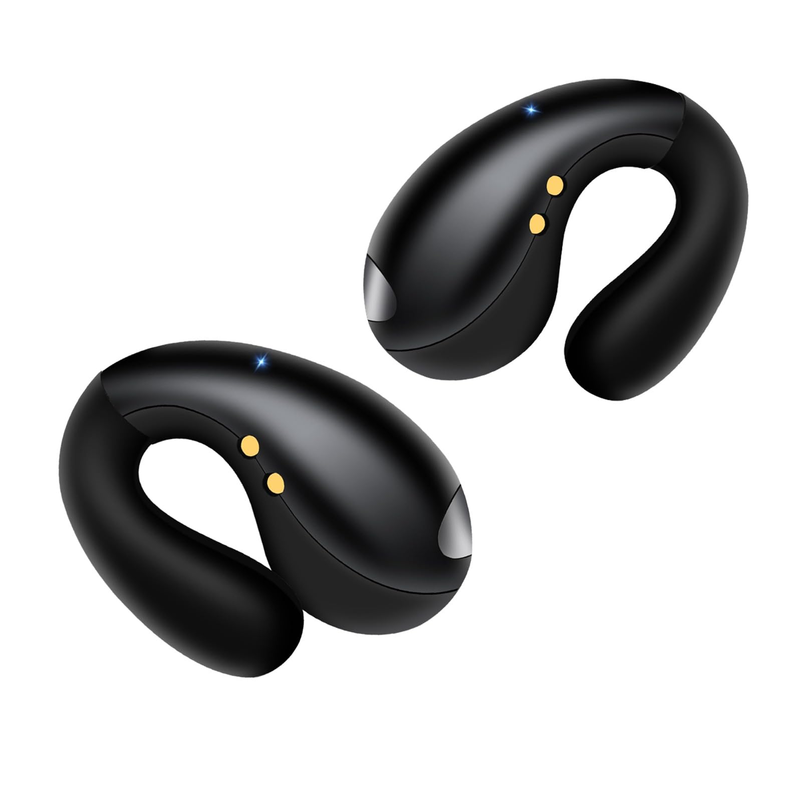 Open Ear Clip on Earbuds, Wireless Bluetooth Secure Fit Comfort Wear Sports Headphones, 30H Long Playtime, LED Power Display Waterproof Earphones for