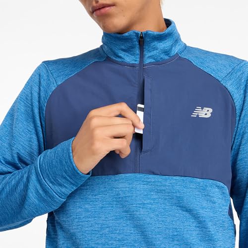 New Balance Men's Athletics Heat Grid 1/2 Zip, Heron Blue, Medium by New Balance - Image 6