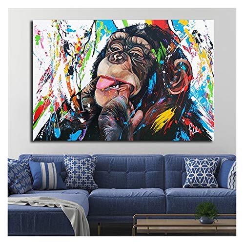 YGLONG Impressions sur Toile Street Graffiti Collage Monkey Affiches et Impressions Toile à l'huile Peinture Murale Art de l'art pour la Chambre Nordic Home Décoration Toile De Peinture Cover