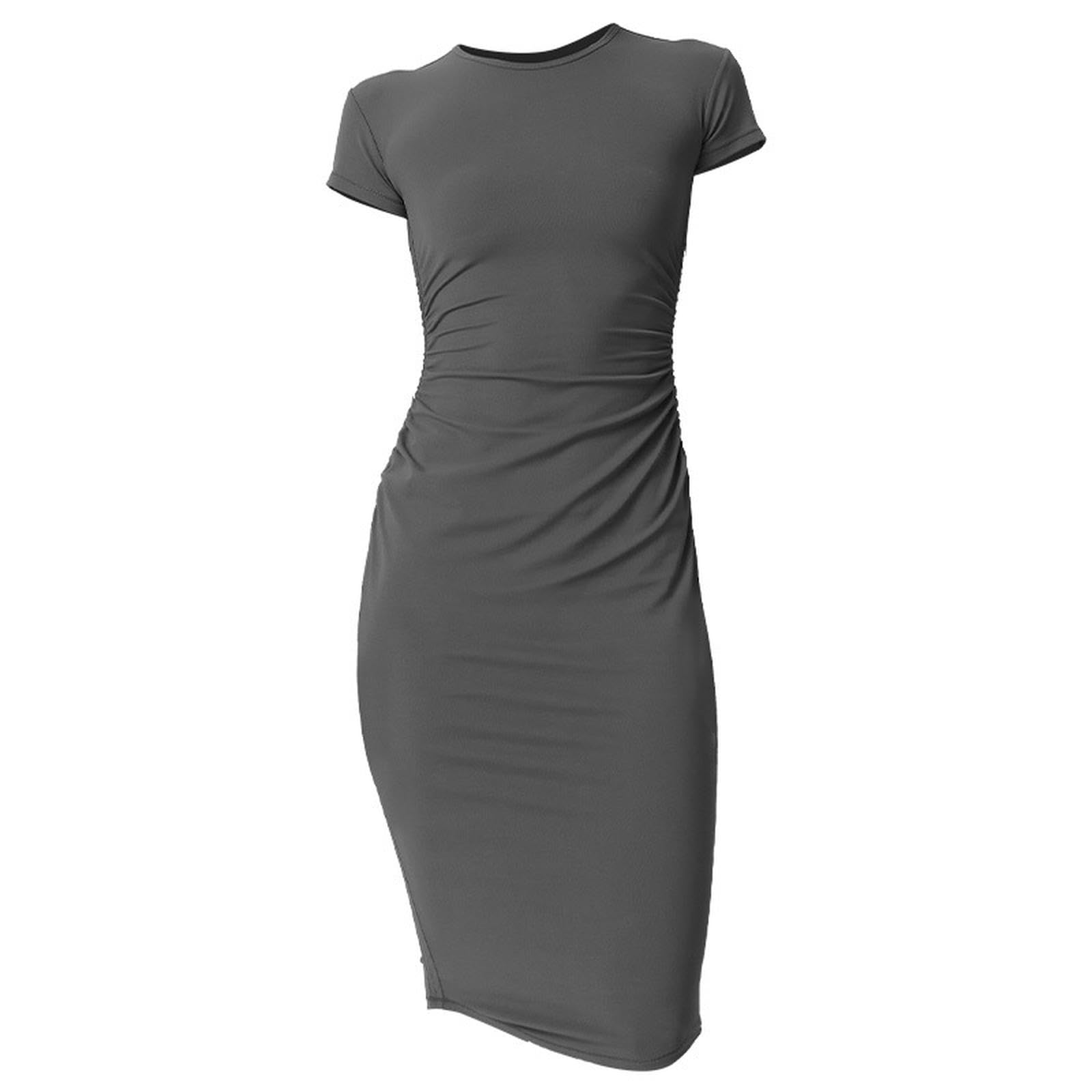 Abbigliamento Yoga Donna Gonna Slim Ed Elastica da Abito di Fitness Sportivo A metà Lunghezza-Grigio-s