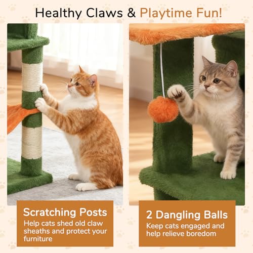 DORTALA Árbol para Gatos 44" Torre Moderna para Interior miniatura 5