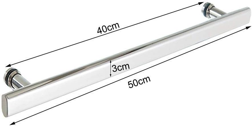 Door Handle Single Shower Glass Door Handle Pull Replacement Set with Washers,T Bar Bathroom Door Knobs for Doors Interior/Exterior,Stainless Steel