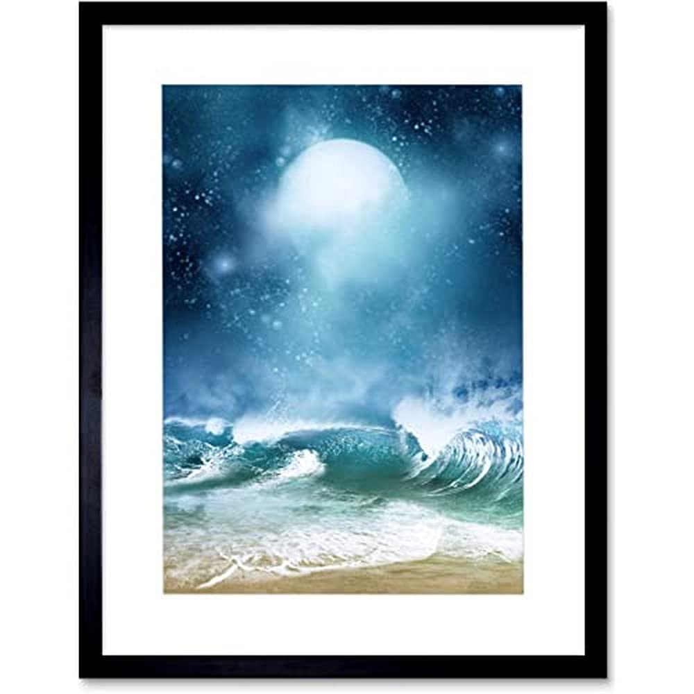 Beach And Moon Digital Collage Unframed Art Print Poster Wall Decor 12x16 inch